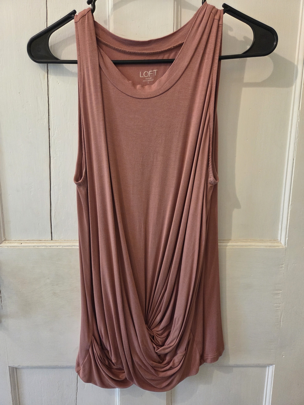 LOFT Draped Sleeveless Tank Top - Dusty Rose Blush